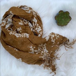 Brown and white floral Coldwater Creek scarf